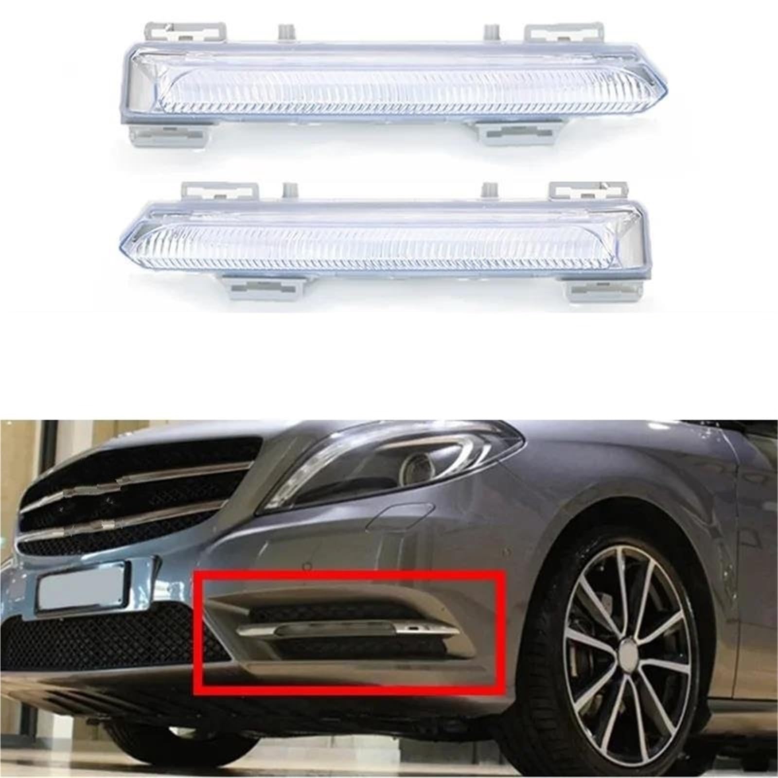 Luz De Circulación Diurna Para Mercedes Para Benz Clase AB W246, Antiniebla Delantera, 2049069100 2049069200 Lampara Niebla Reemplaza(1pair)