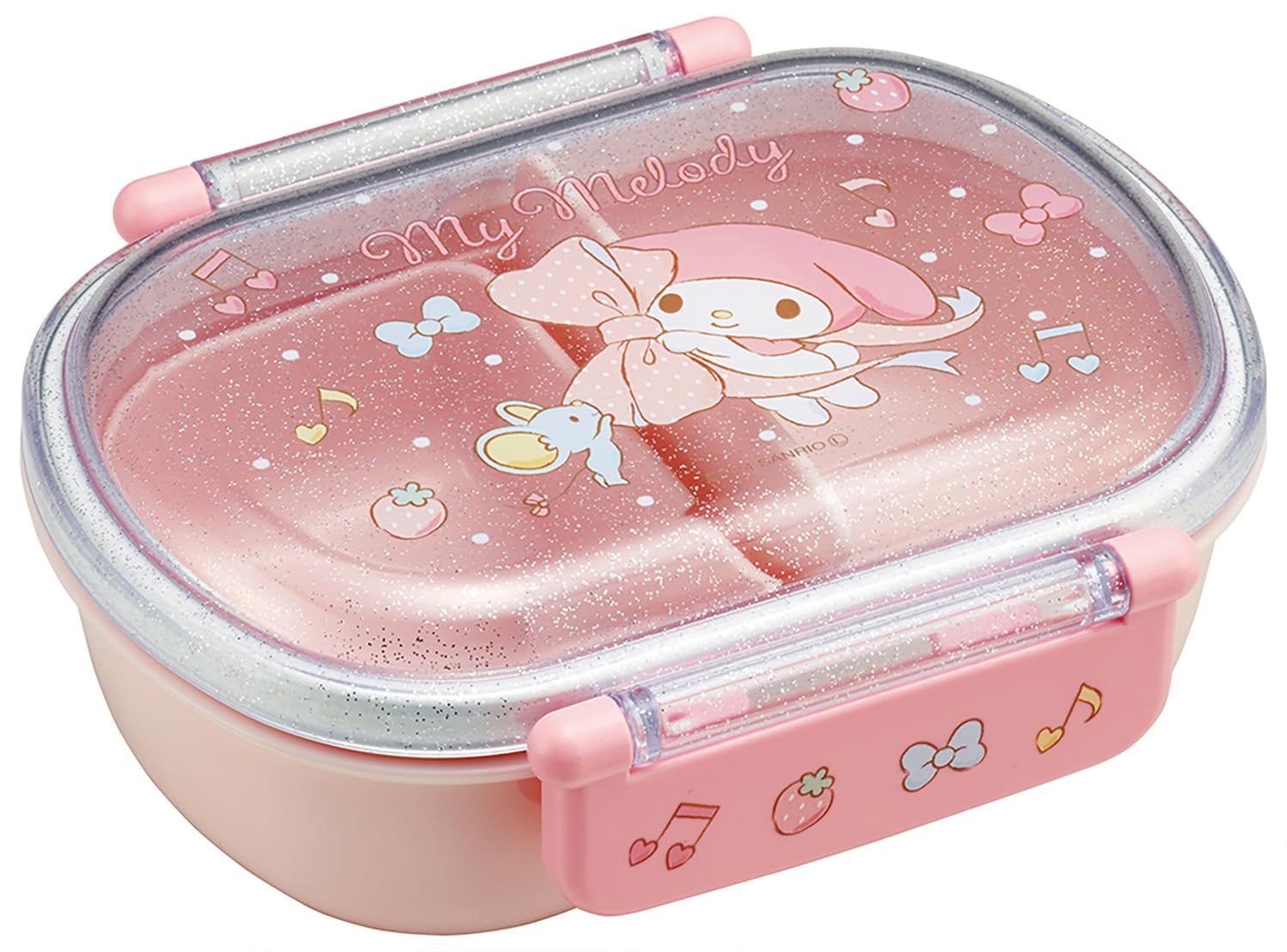 Skater Children's Bento Box 360ml with Fluffy Lid Made in Japan, 1-Tier Lunch Box, Dishwasher Safe, Microwave Safe, Sanrio My Melody Big Ribbon for Girls, QAF2BAAG-A
