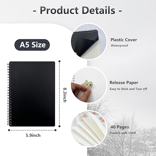 Miniatura 3 de Libro de almacenamiento de calcomanías reutilizables, álbum de colección, calcomanías en blanco, libro organizador tamaño A5 con 40 hojas de papel