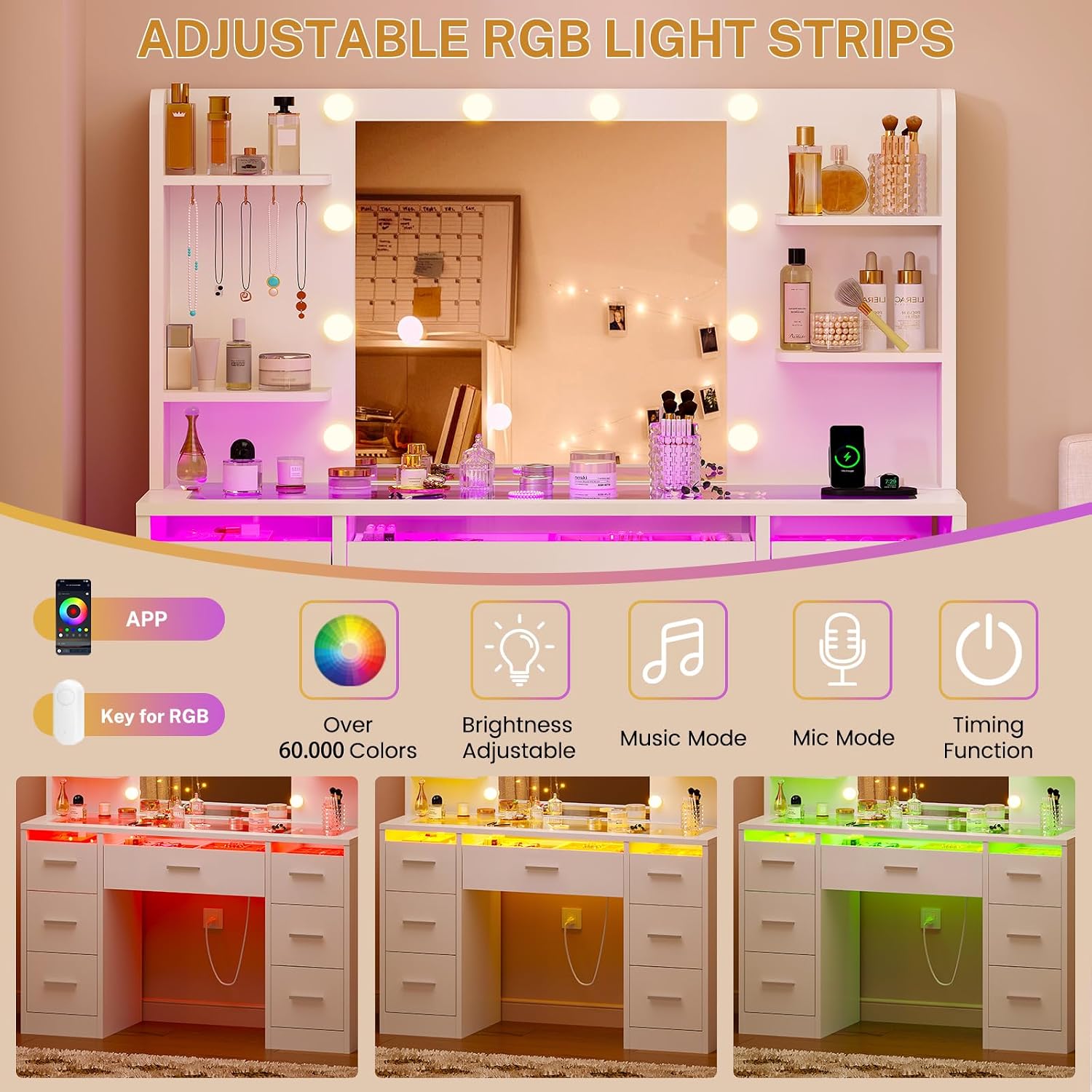 RGB light strips with app control options