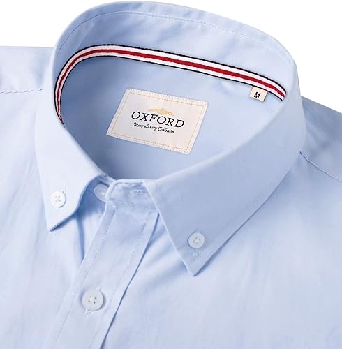 Miniatura 2 de Alimens & Gentle - Camisa Oxford unicolor para hombre, de mangas largas, con botones y bolsillo, de vestir, informal o para el trabajo