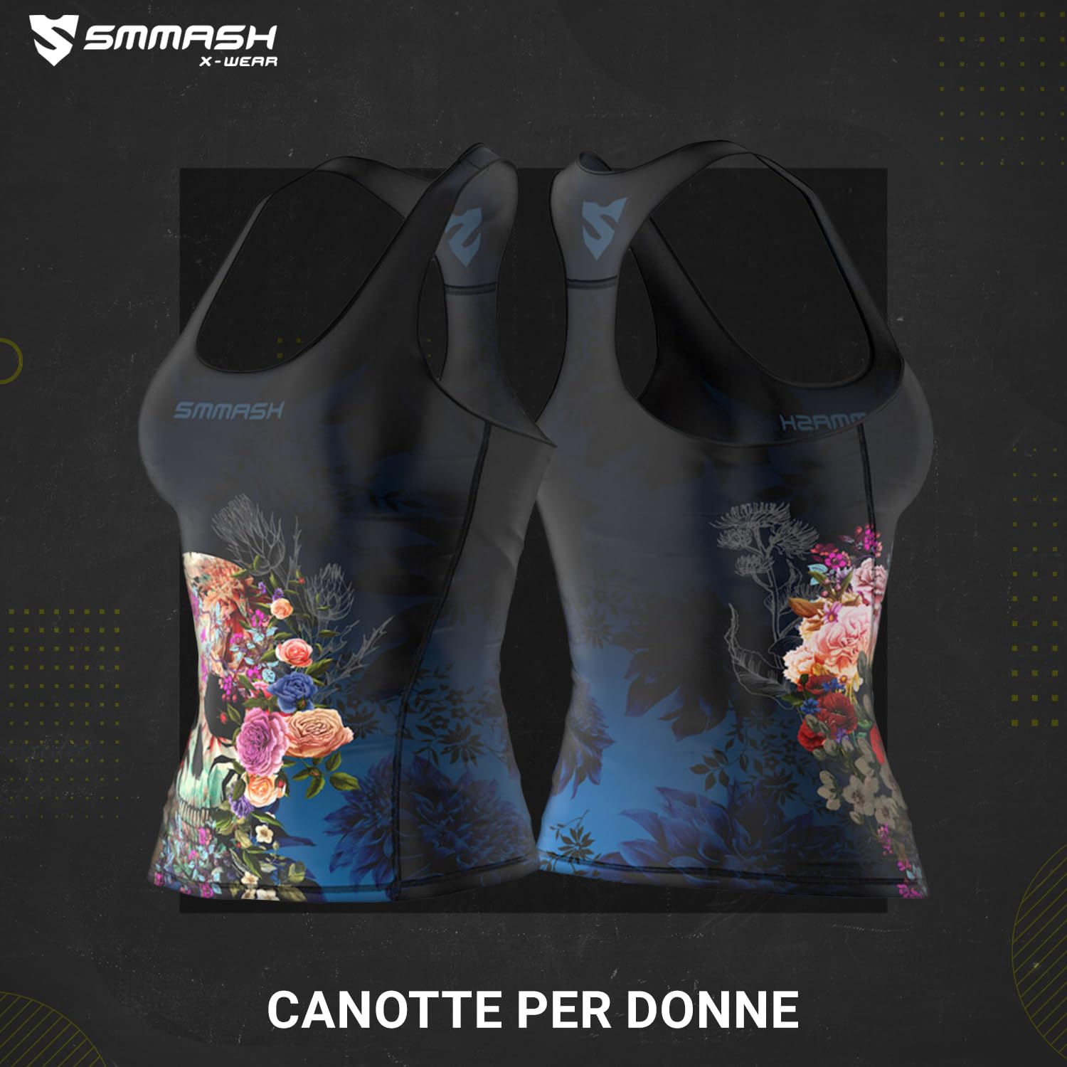 SMMASH Sport Top Canotta da Donna Canotta da Allenamento Traspirante Ad Asciugatura Rapida Fitness Yoga Gym