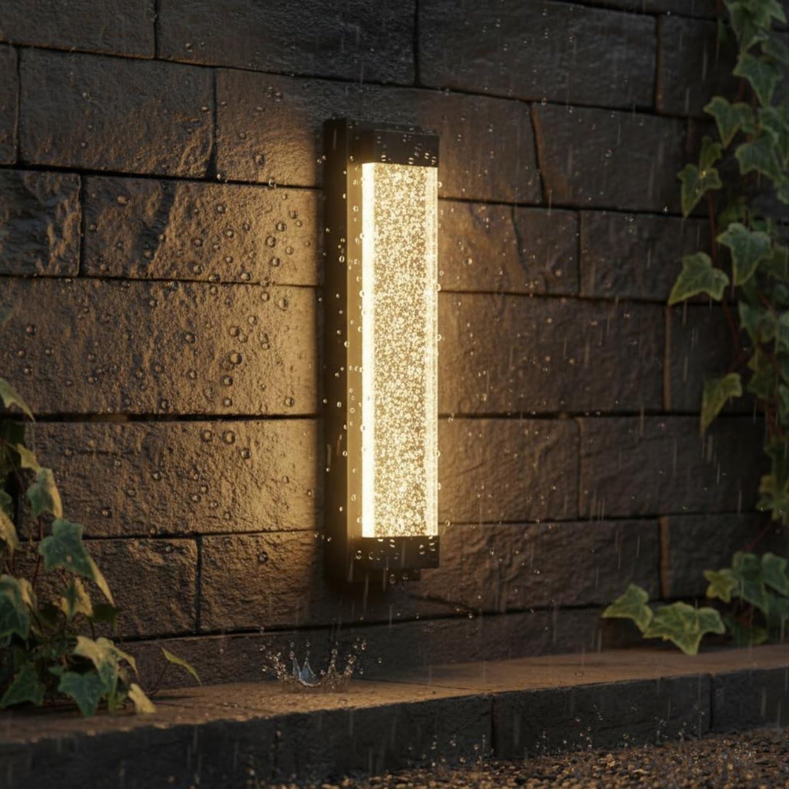 Gralara Lampe Murale Étanche Branchement Secteur Applique Murale Nordique Blanc Chaud 3000K Éclairage Extérieur pour Balcon, Terrasse, Entrée, 55 Cm, Modèle Standard Sans Projecteur