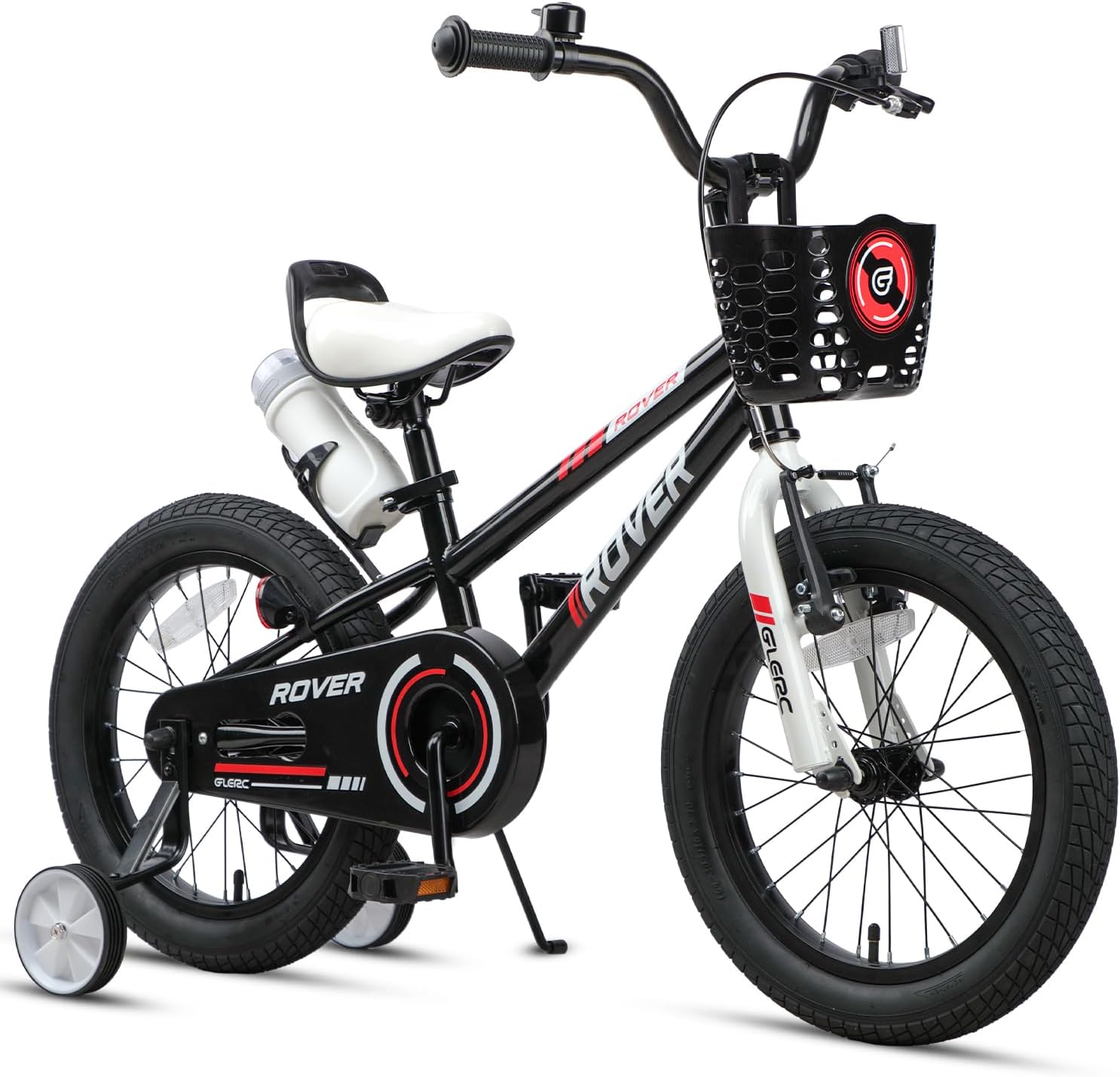 Glerc Rover Kids Bike, 12-18 Inch Boys Bike for 2-9 Years Old Children, Kids Bicycle with Water Bottle & Basket & Training Wheels, Multiple Colors