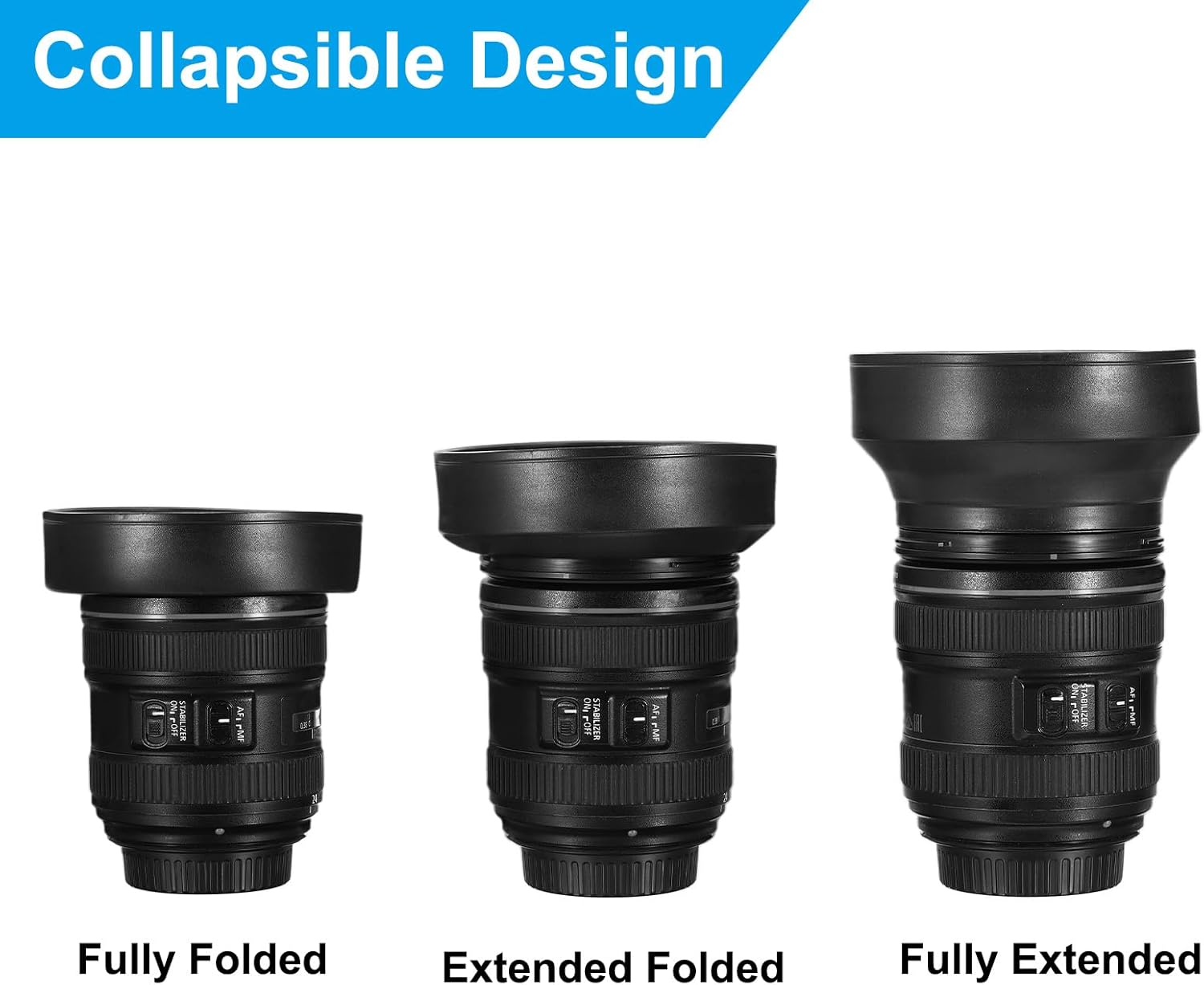 PATIKIL 77mm Camera Lens Hood, Rubber Collapsible Lens Protector Anti-Reflection Blocks Excess Sunlight Enhance Camera Photography for Nikon, for Fujifilm, for Pentax, for Leica - Image 4