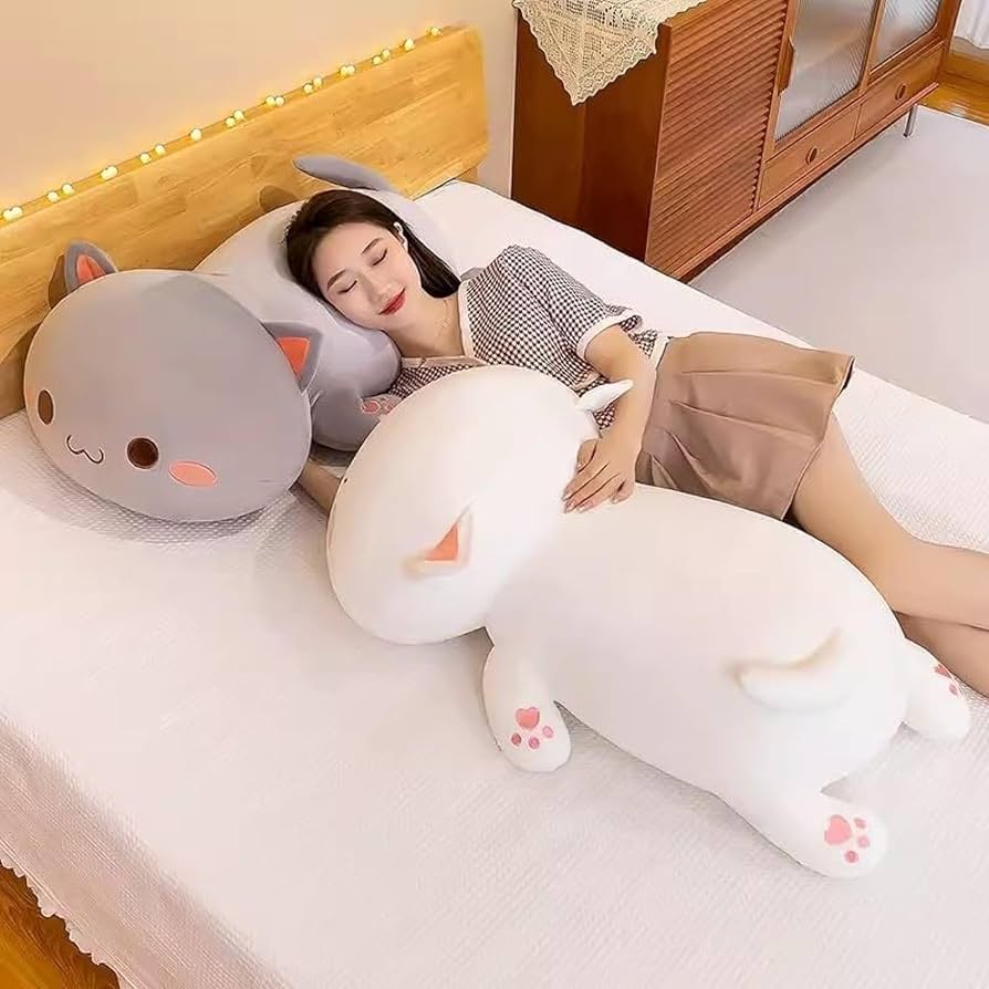 Amazon｜ピーチ猫 抱き枕 ねこちゃん ねこ ぬいぐるみ 抱き