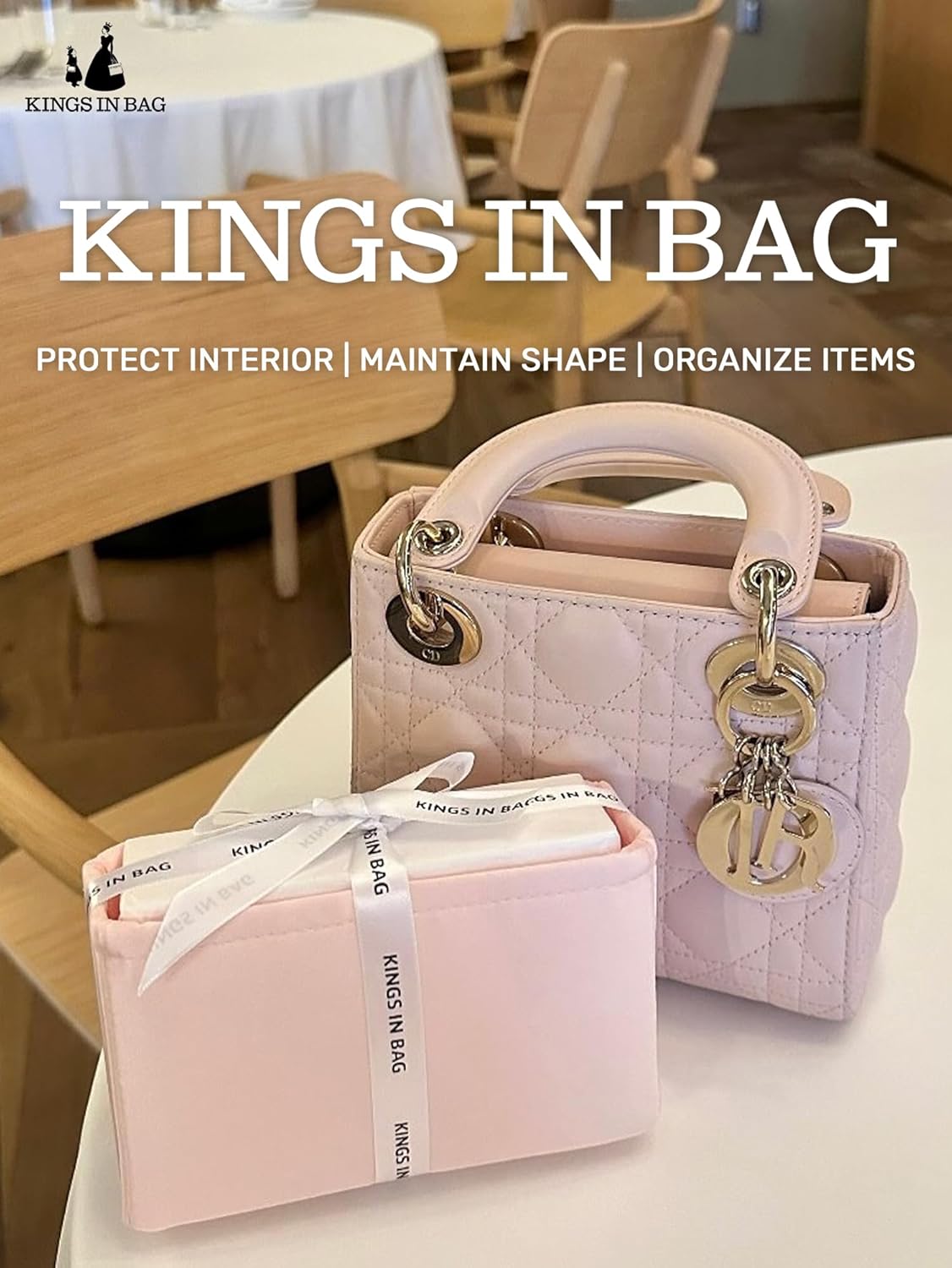 Purse Organizer Insert for Lady/Toujours Bags, Satin Luxury Bag Insert, Lightweight & Portable Purse Shaper with Pockets, Ideal for Travel, Shopping, and Daily Use(Custom)
