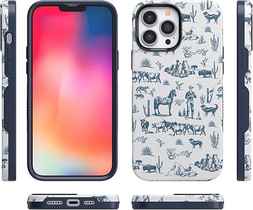 Vista 333 de Casely iPhone 13 Pro Case Compatible with MagSafe Blue Marble Case