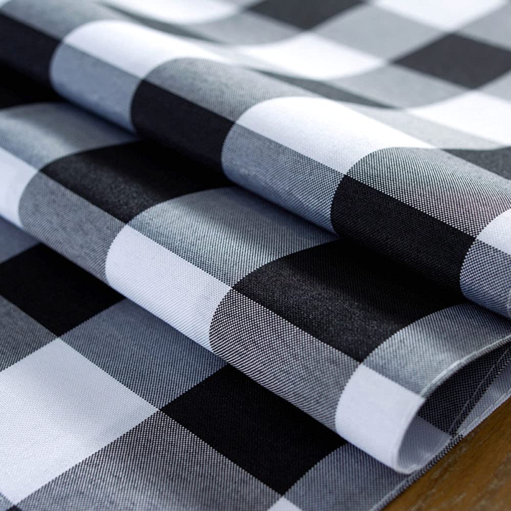 Tapetes para Mesa,Camino De Mesa De Arpillera Caminos De Mesa Navideños Mesa Clásica A Cuadros En Blanco Y Negro para Sala De Estar Mesa De Comedor De Navidad Fiesta Decoración Navide