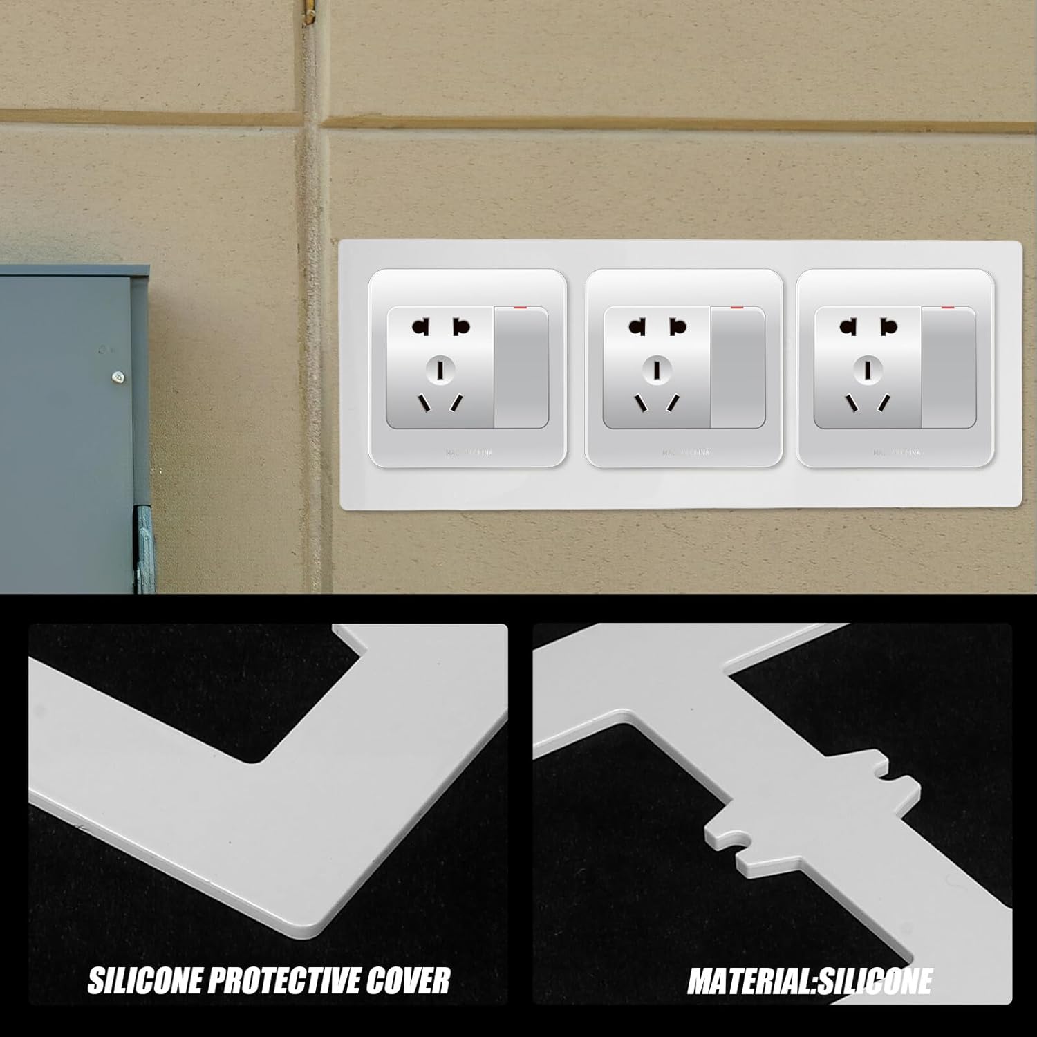 Blank Cover Wall Plate，2pcs Gang Switch Plate Covers for Light Switches and Rocker Outlets White Decorator Panels for Home and Office Repair and Seam Concealment