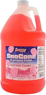 Snappy Cotton Candy Sno Cone Syrup, 1 Gallon (128 ounces) Size, Ready to Use For Snow Cone Machines, Flavored Syrup for Shaved Ice, 14 Snow Cone Flavor Options