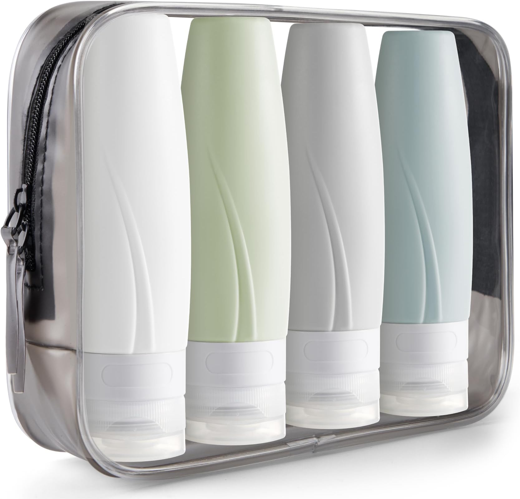 INSFIT Travel Size Containers, TSA Approved 90ml Travel Bottles for Toiletries, BPA Free Leak Proof Squeezable Silicone Tubes for Shampoo Conditioner Lotion Soap with Labels