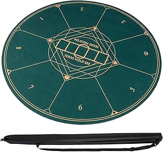 COSTWAY Runde Pokermatte 100/120 cm, Faltbare Pokertisch-Auflage mit Tragetasche, Pokerauflage mit Rutschfester Gummibasis, Pokertisch-Top für 8 Spieler, Grün (120 cm)