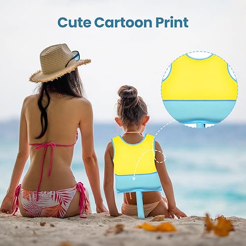 Miniatura 5 de Chaleco de natación para niños de neopreno con correa de seguridad ajustable para edades de 1-3 y 3-6 años