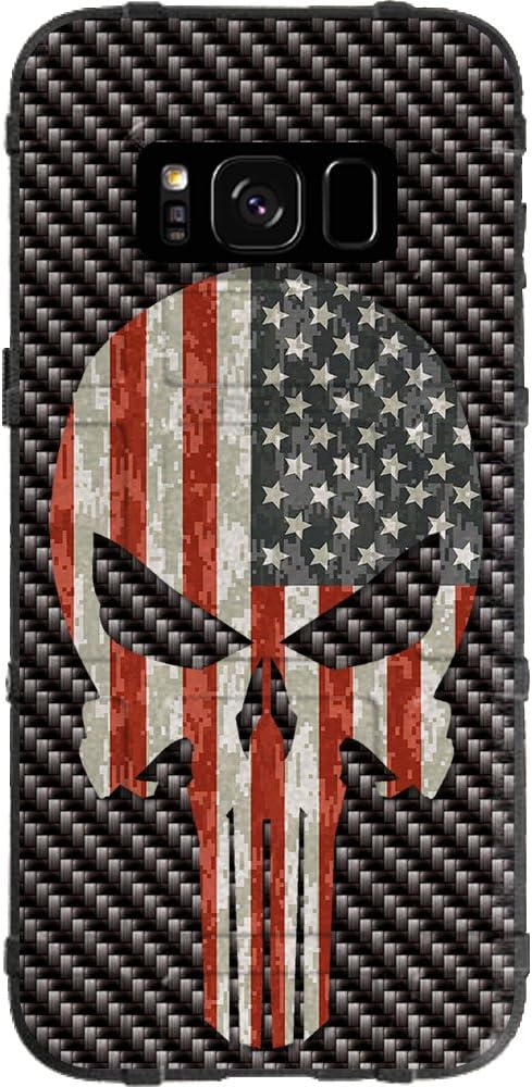 EGO TACTICAL Limited Edition Design UV-Printed onto a MAG934 Field Case Compatible with Samsung Galaxy S8 (Not for Plus or Active) Black Skull Skull & Bones Skeletons