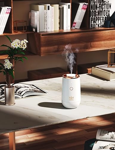 Miniatura 3 de Difusor de aromaterapia de aceites esenciales con 9 luces ambientales, funciona con pilas, nebulizador inalámbrico para automóviles para aceites