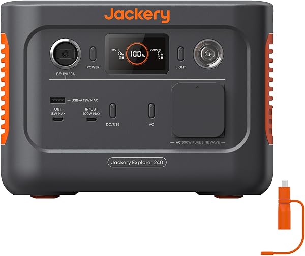 Jackery Explorer 240, 3.6V/67200mAh/240Wh Tragbare Powerstation Mobiler Stromspeicher mit Reinen Sinuswellen 230V/200W Steckdose + USB, Mobile Stromversorgung - 5