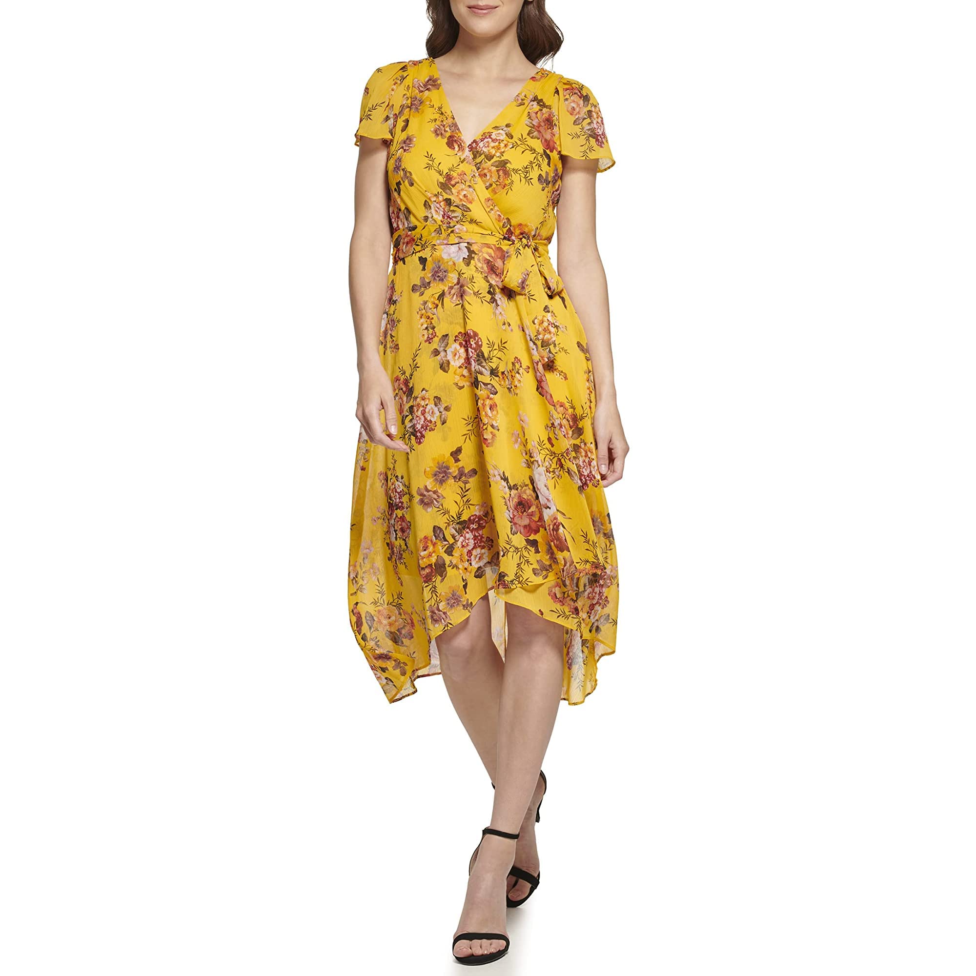 Robe Asymétrique Dorée Multicolore DKNY pour Femme