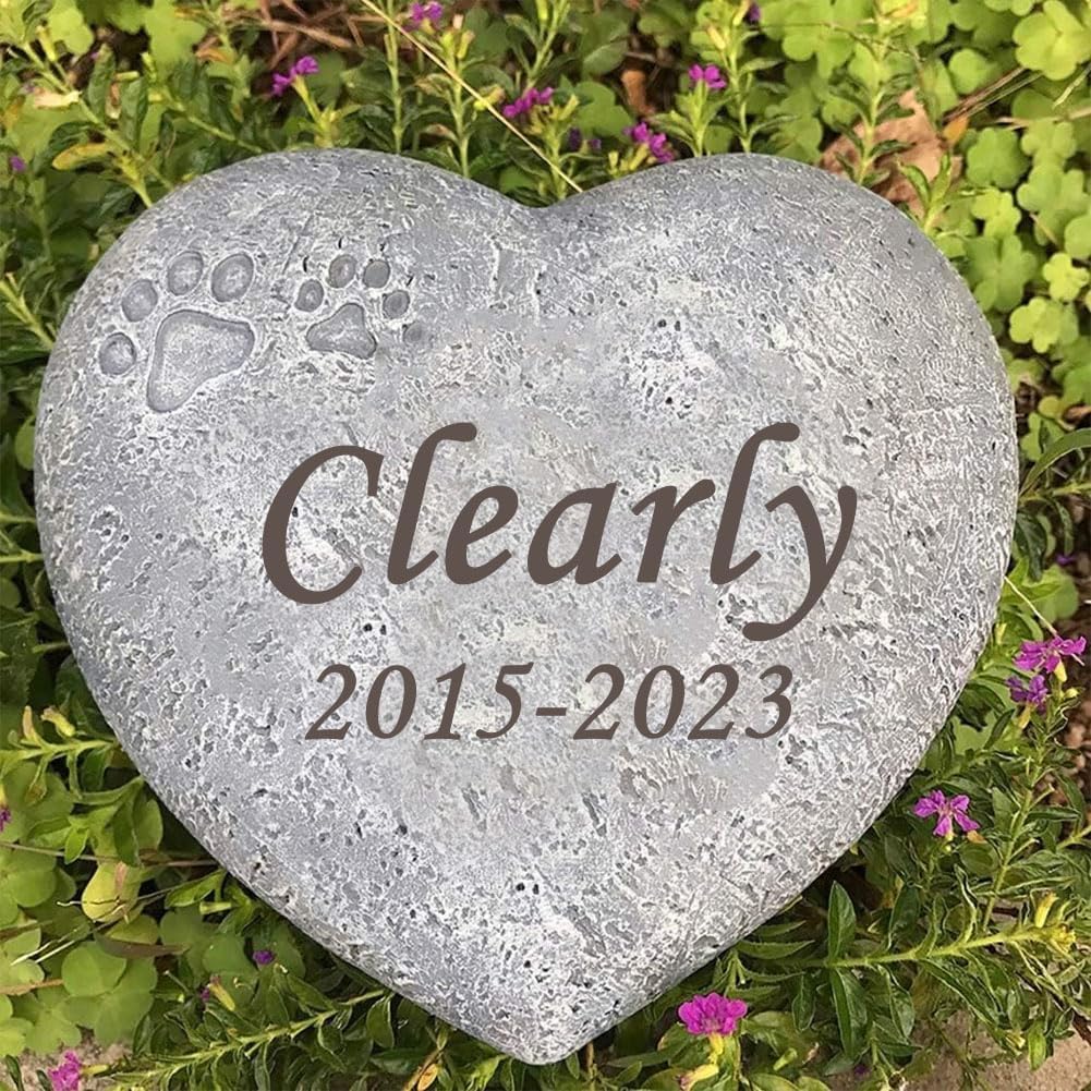 Custom Pet Memorial Garden Heart-Shaped Headstone