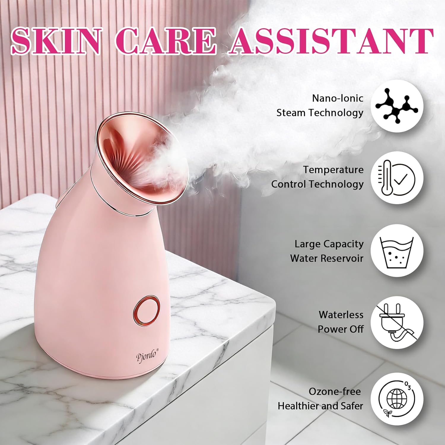 Facial Steamer Spa Kit, 12 Skin Care Tools & 5 Jelly Mask Powder, Nano Ionic Steamer for Facial Deep Cleaning Unclog Pores Sinuses, Warm Mist Humidifier for Home SPA, Valentines Gifts for Women - Image 4