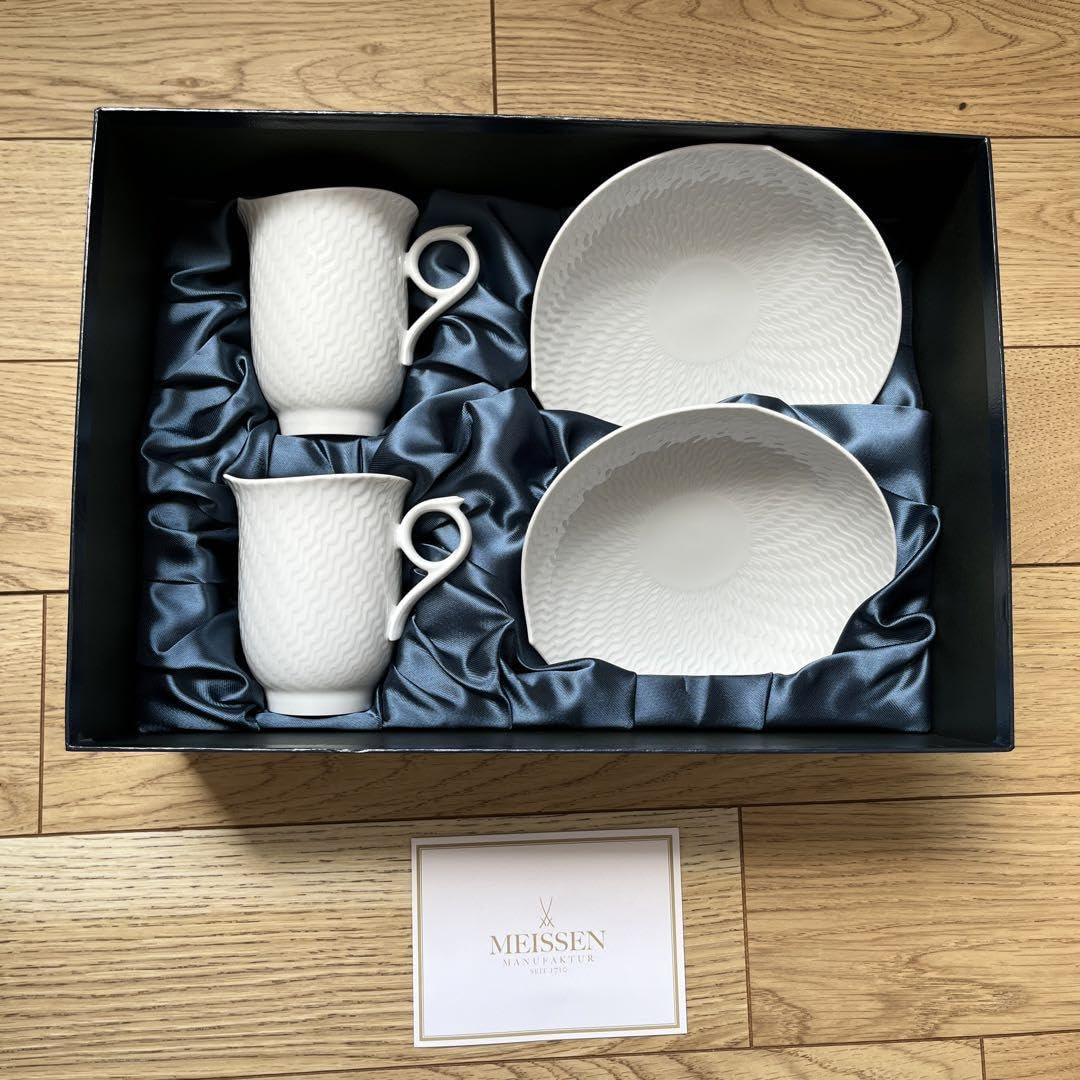 Amazon | マイセン Meissen 波戯れ ホワイトペア コーヒーカップ