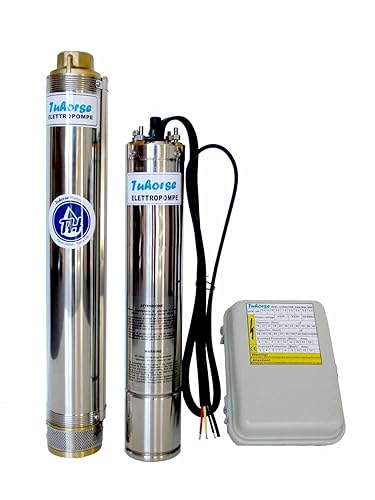 Miniatura 2 de Tuhorse Bomba sumergible de pozo de 1.5 HP 4" Juego completo con motor, extremo de bomba y caja de control. Cabezal máximo de 460 pies, nominal