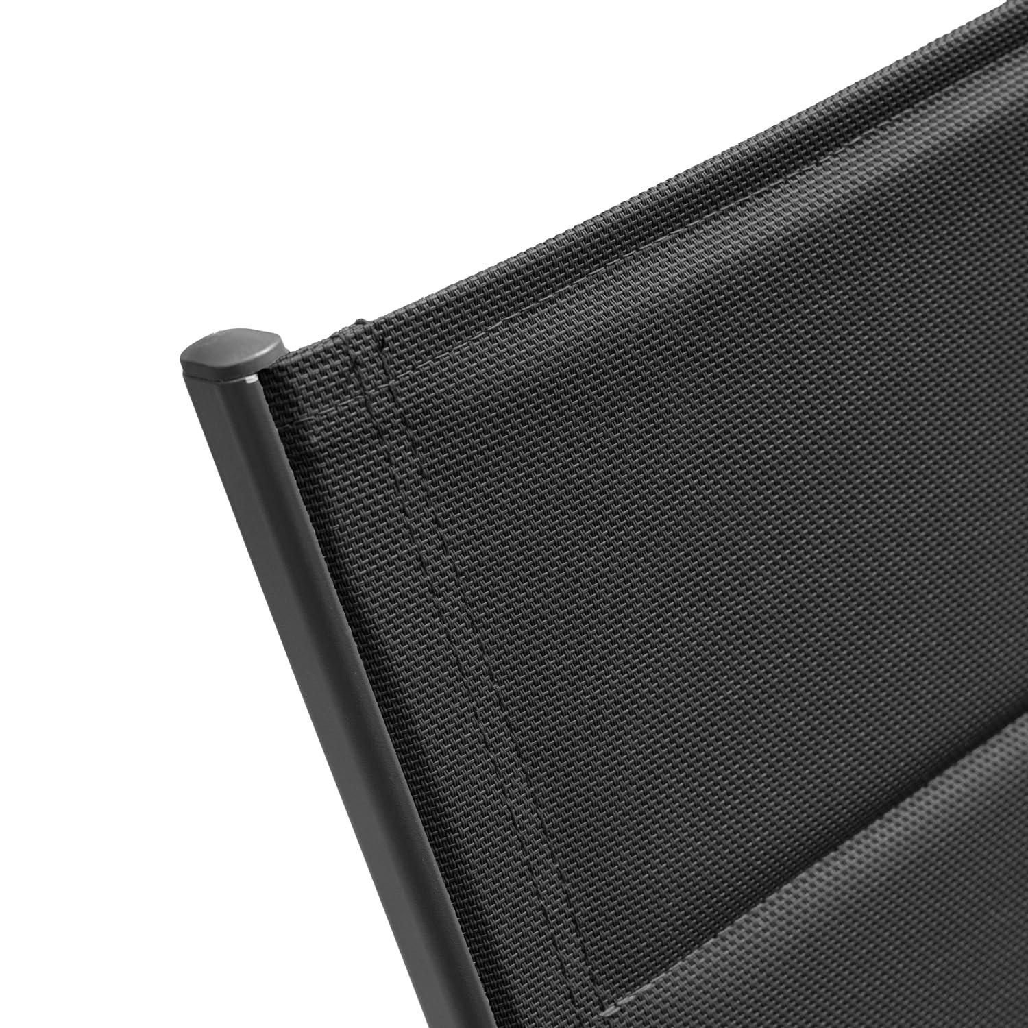 Leżak BARBADOS z czarnego tekstylenu i czarnego aluminium. Wielopozycyjny leżak zewnętrzny.