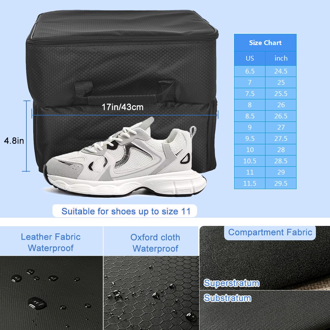 VOPHIA Organizer per Bagagliaio da Golf a 2 Strati con Scomparto Separato per 2 Paia di Scarpe da Golf Impermeabile armadietto da Golf per riporre Accessori da Golf Pieghevole e Pieghevole da Viaggio