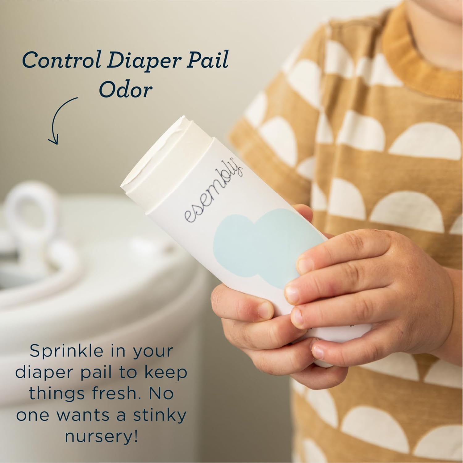 Esembly Bundle: Pail Deodorant, Cloth Diaper Laundry Detergent (3lbs Canister), and Pail Pouch (Sea Salt)