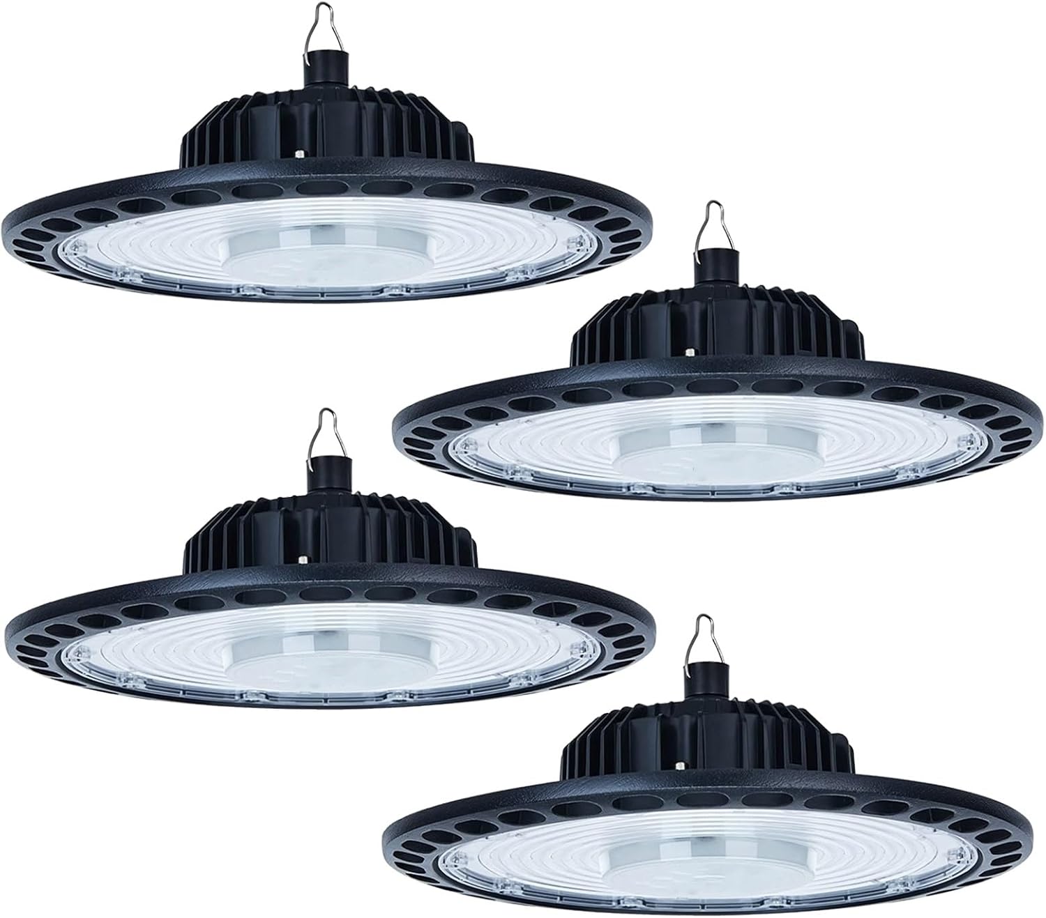 4 Pack UFO LED High Bay Light Commercial Industrial Ceiling Lighting 400W High Power Output, Energy Efficient Lamp 175–265V for Warehouse Workshop Garage Gym(100W)