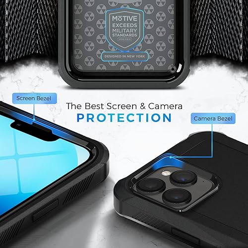 Miniatura 3 de MOTIVE Funda diseñada para iPhone 13 Pro con clip para cinturón, funda protectora, resistente y protección de grado militar de cuatro capas para