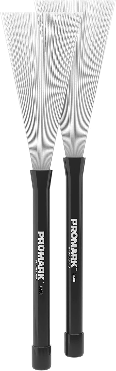 Promark B600 Nylo-Brush Nylon-Bristle Retractable Brushes-(1 pair)