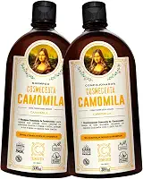 Kit Shampoo e Condicionador Veganos COSMECEUTA Camomila – Realce dos Tons Dourados, Brilho e Maciez para Cabelos Loiros Naturais, Tingidos e com Mechas – 2x300ml