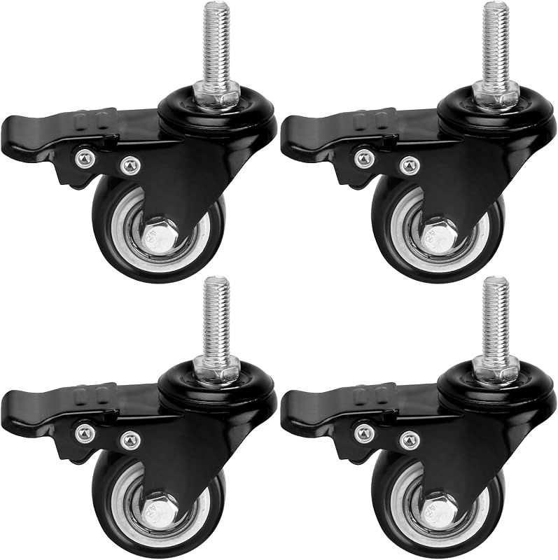 RUGLAMZHIP 40mm Forgókerék Fékes Szett 4db M8 Menetes Csapággyal 50kg Terhelhetőség