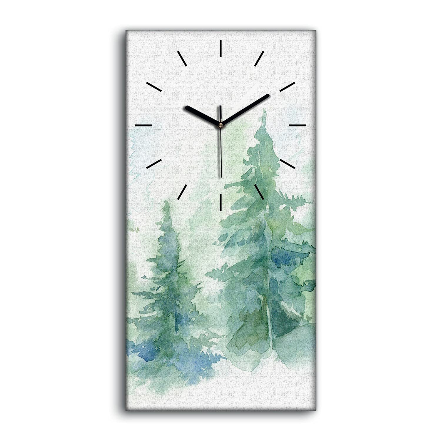 Horloge sur toile de forêt d'aquarelle pour instaurer une ambiance zen et chaleureuse