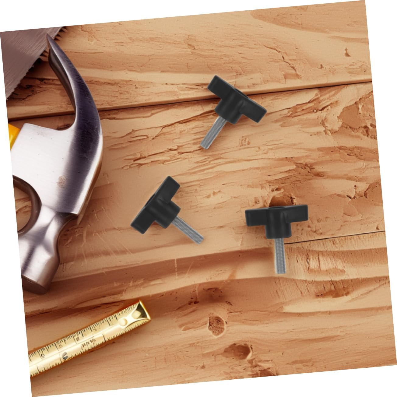 Alipis 10pcs Tee Wing Knobs Black Thumb Screws for Woodworking Stainless Steel Clamping Handle Versatile Use Machinery Furniture Assembly
