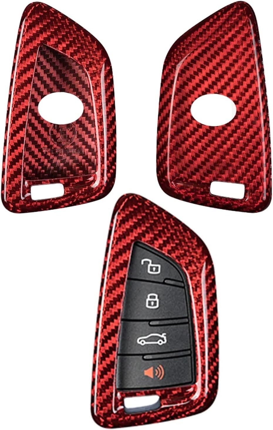 Carbon Fiber Key Fob Cover Compatible with Toyota Supra A90 A91 GR MK5 2024 Key Shell Case Protector Toyota Remote Smart Key Accessories(BLACK)