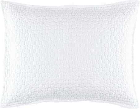 Pine Cone Hill Lodi White Matelasse Pillow Sham, King Size, White Solid Pattern