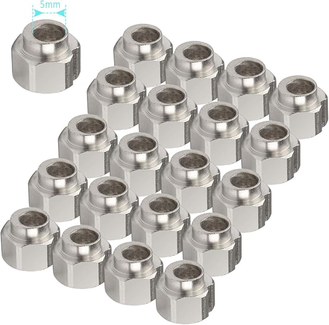 20 Pieces Eccentric Spacer, 5mm Bore Eccentric Spacer Nuts Eccentric Column Isolation Column for V-groove Wheel Aluminium Extrusion 3D Printer Reprap