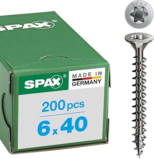SPAX Universalschraube aus Edelstahl rostfrei A2, 6,0 x 40 mm, 200 Stück, T-STAR