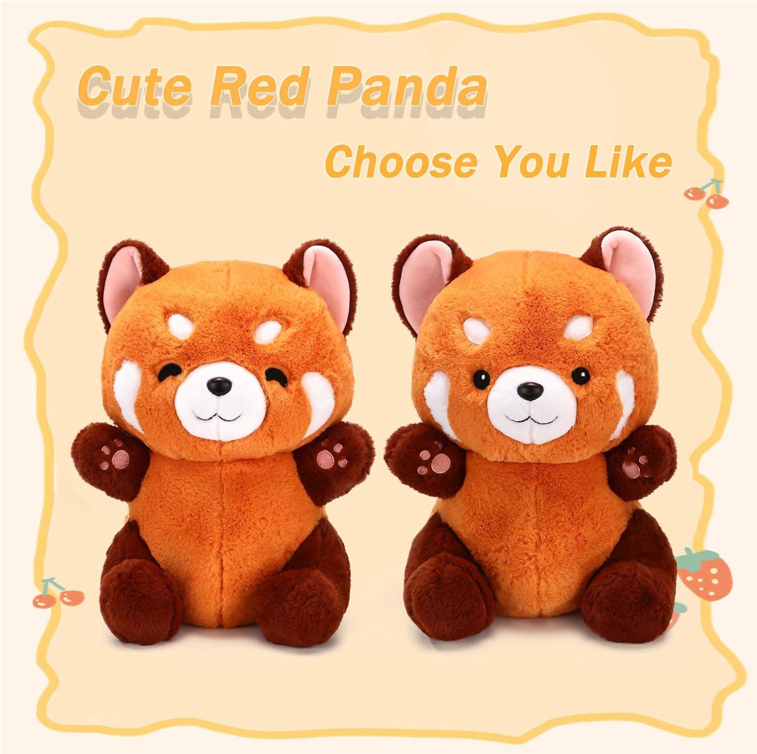 Riuhot Red Panda Stuffed Animal Cute Red Panda Plush Toy Panda Plushie Christmas Birthday Valentine's Day Gift for Girlfriend Kids Birthday 13.7" Stuffed