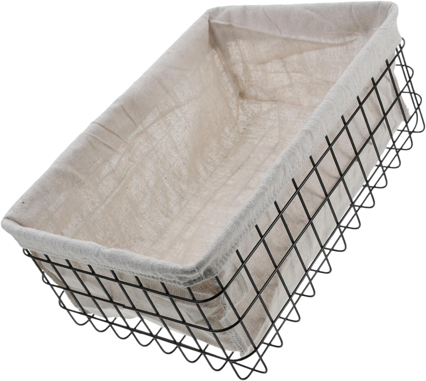 Iron Wire Storage Basket Removable Liner for Makeup and Snacks Open Design Organizer for Bathroom Kitchen and Vanity