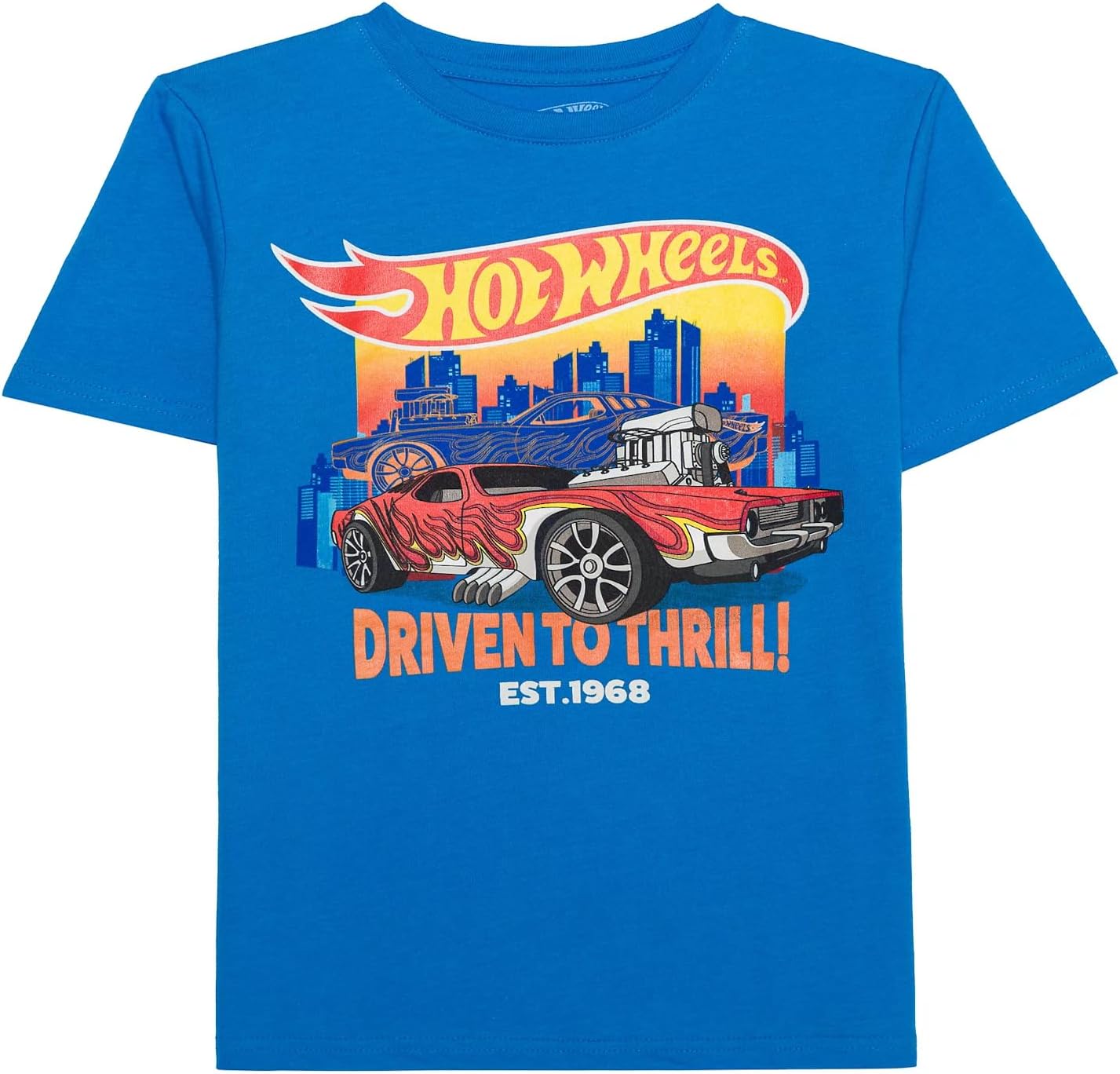 Hot Wheels Boys Patriotic Born to Win Muscle Car Racing T-Shirt