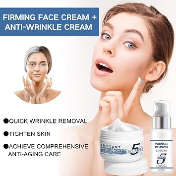 5-Second Instant Face Lift Cream - 2.5% Retinol Wrinkle Remover & Filler Set for Deep Wrinkles, Anti-Aging Firming Cream for Face & Neck, 30g+30ml Skincare Set for All Skin Types