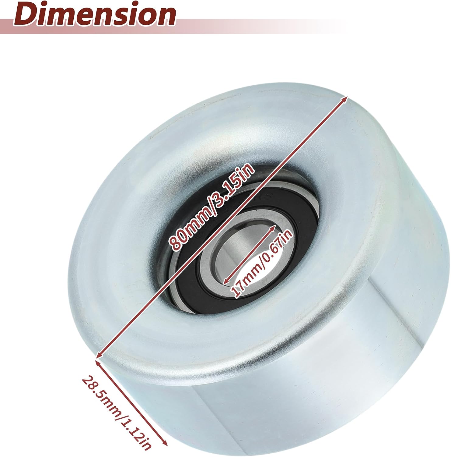 Accessory Drive Belt Idler Pulley for Subaru Legacy 2008-2019 for Subaru Outback 2001-2019 for Subaru Tribeca 2008-2014 Tensioner Pulley Guide Pulley No.1753079K00/23770AA000