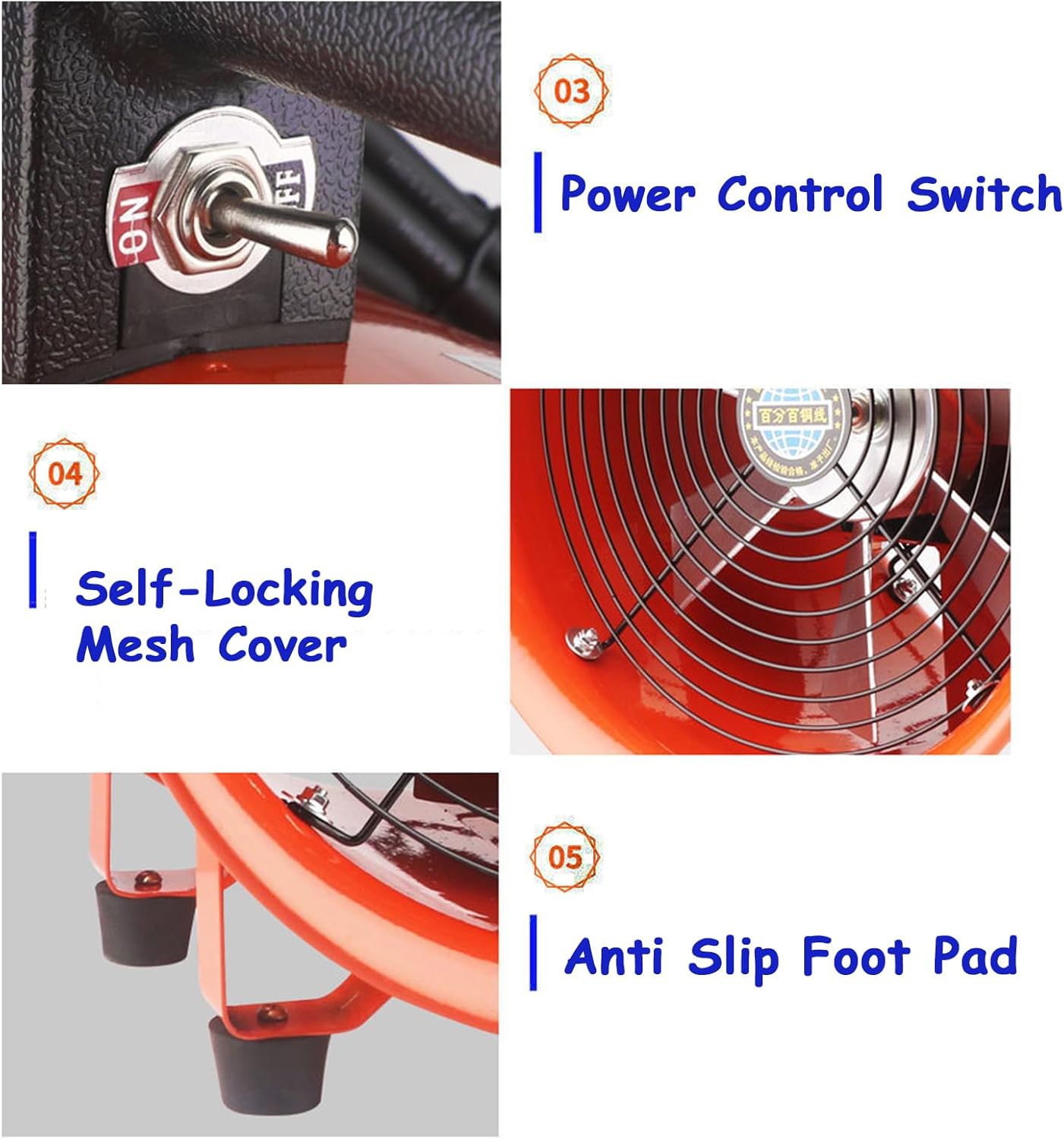 Portable Axial Ventilation Commercial Fume Extractor Blower Fan Comes with PVC Flexible Duct Hose 5m Long