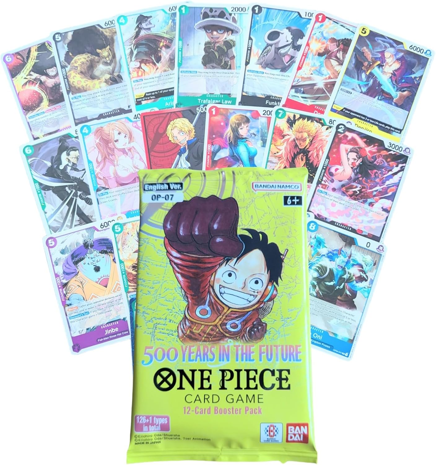 One Piece TCG - Trading Card Game - OP-07 500 Years in the Future - Booster Pack with 12 Cards, English