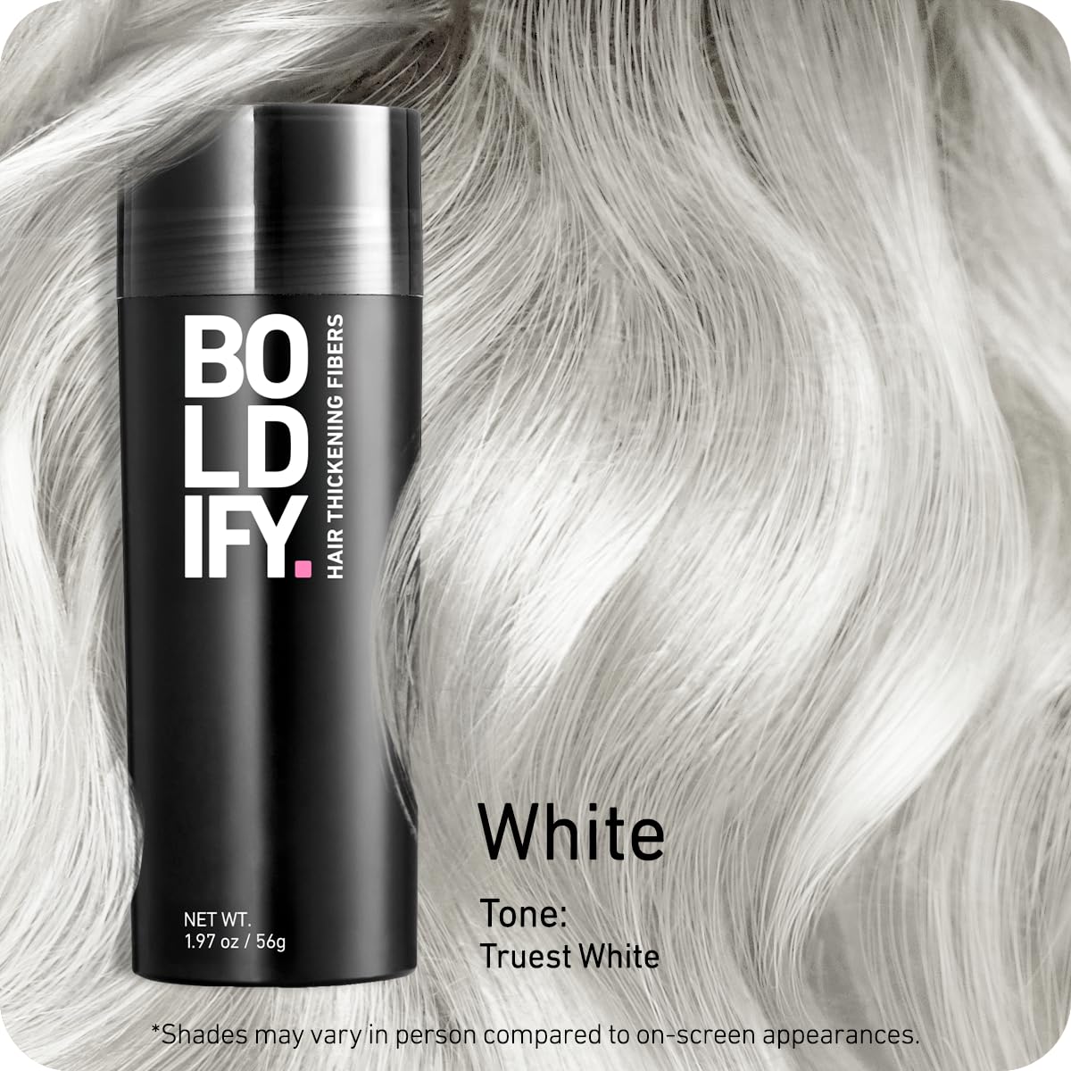 BOLDIFY Hair Fibers for Thinning Hair, for Women & Men, White 56g image 2