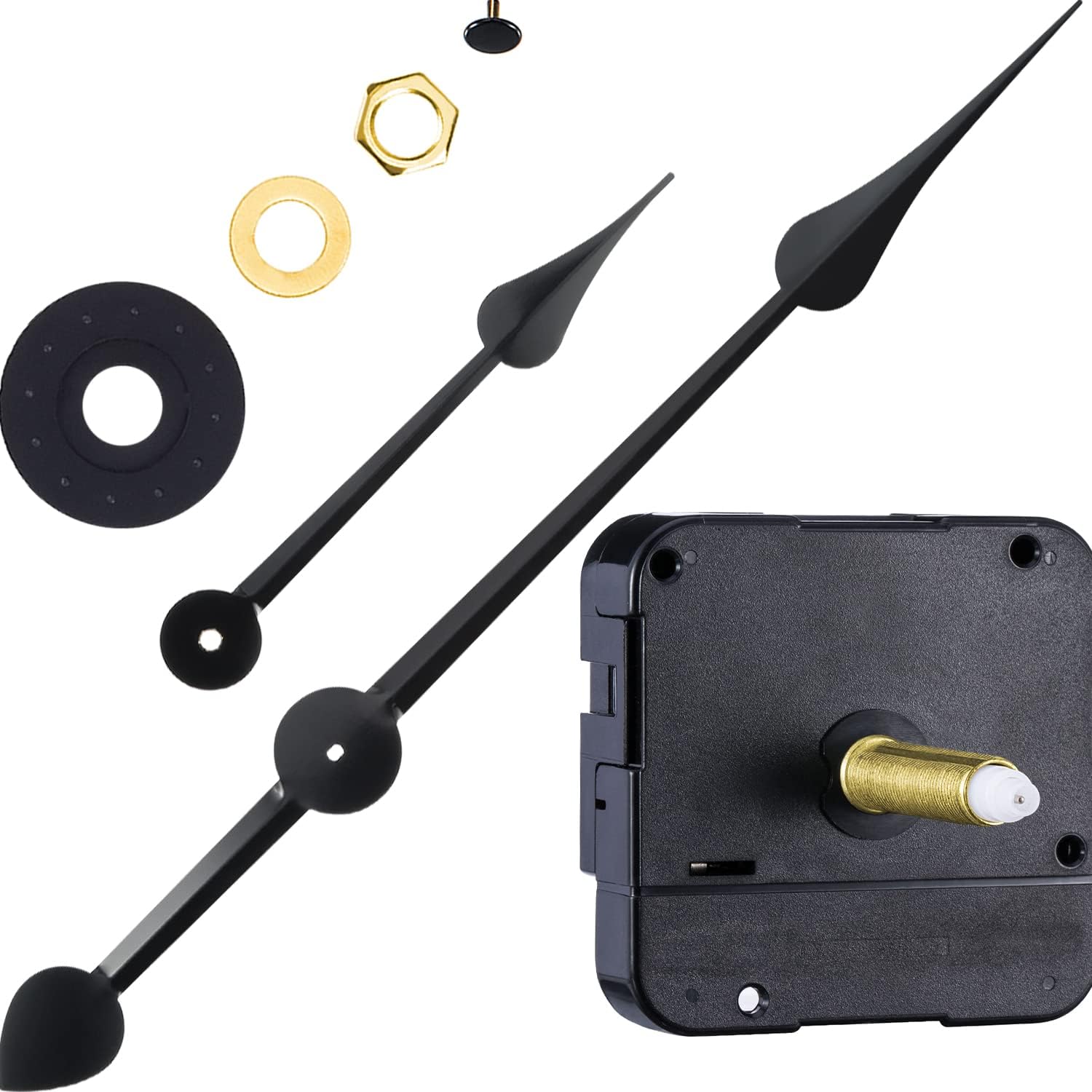 Hicarer High Torque Clock Movement Mechanism with 270 mm/ 10.6 Inch Big Clock Hands (Shaft Length 9/10 Inch/ 23 mm)