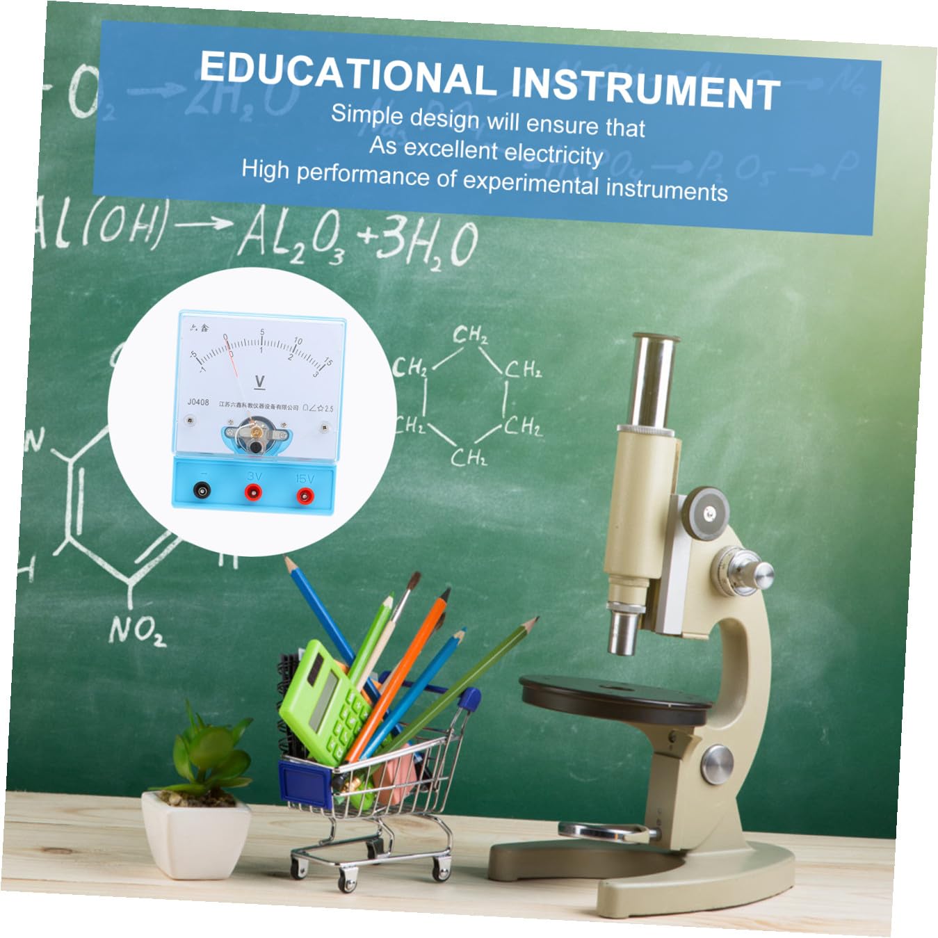 HOMSFOU 2piezas Voltímetro De Enseñanza Press-type Para Experimentos De Física Instrumento De Medición y Portátil
